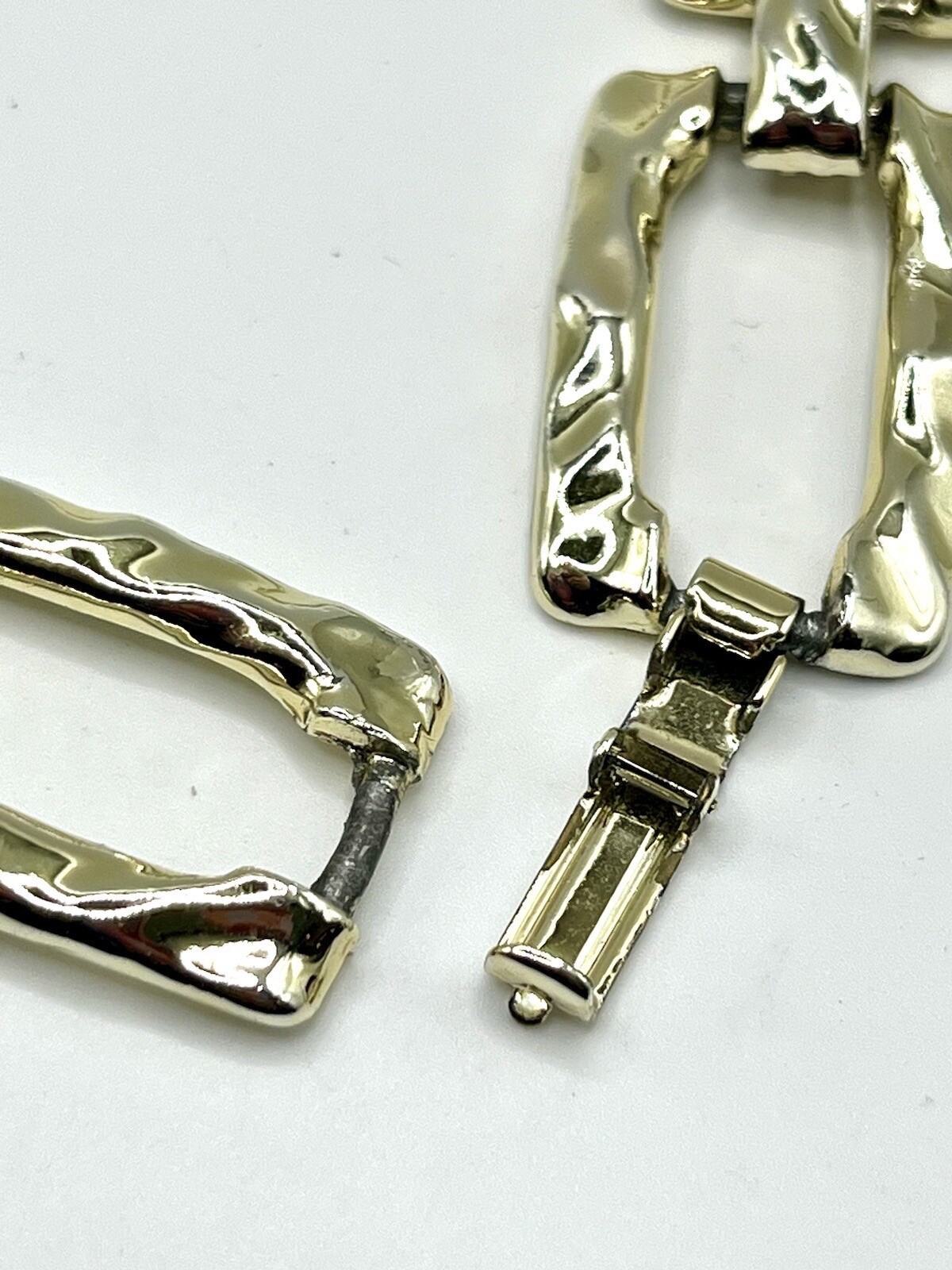 Vintage Goldtone Rectangular Link Chain Necklace … - image 4