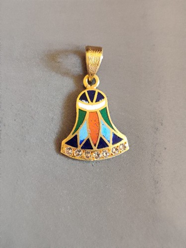 Dije Colgante de Colección Diamantes Esmalte de Oro 18K/750 Flor de Loto Egipcia Brote - Imagen 4 de 12