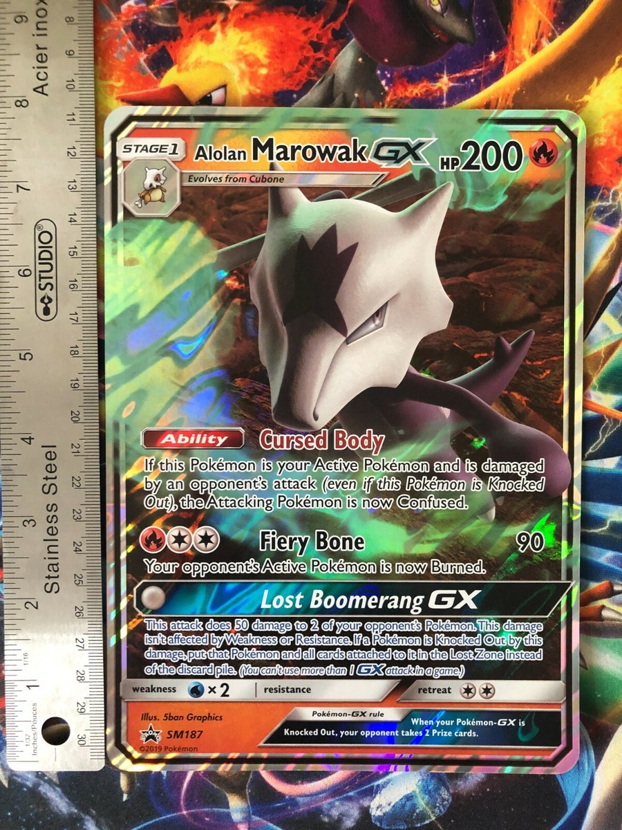 POKEMON ALOLAN MAROWAK GX 5X7 PROMO CARD SM187 HOLO CARD | eBay