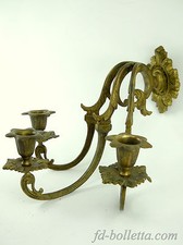 Vecchia applique ottone portacandele 3 luci,antica applique lampada parete a360