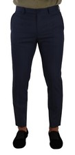 DOLCE & GABBANA Pants Dress Dark Blue Wool Skinny Formal Trouser IT48/W34/M $800