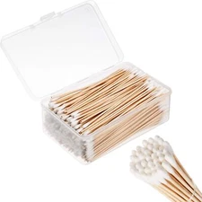 6 Inch 500 Pcs Long Cotton Swabs With Wooden Handles Cleaning Swabs Cotton Buds 