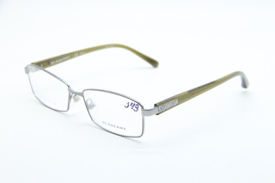 NEW BURBERRY B 1281TD 1003 SILVER OLIVE AUTHENTIC EYEGLASSES 56-16
