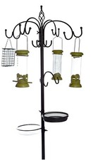 Metal Garden Wild Bird Feeding Station Complete With 4 Feeders Mesh & Water Dish