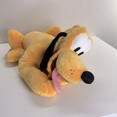 Disney Pluto Plush Black Ears Tail Nose Adorable Cute Yellow Stuffed Animal 16 