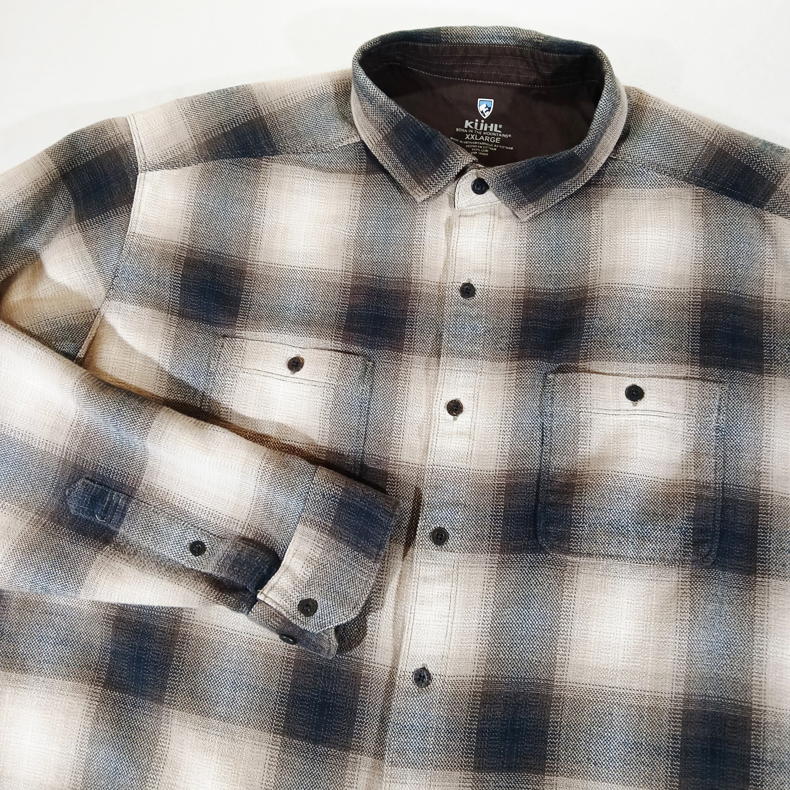 Kuhl Mens XXL Plaid Flannel Shirt Cotton TENCEL Button Up Outdoor Hiking