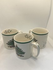 3 Spode Christmas Tree Coffee Teas Mugs S3324-A22 new Old Stock