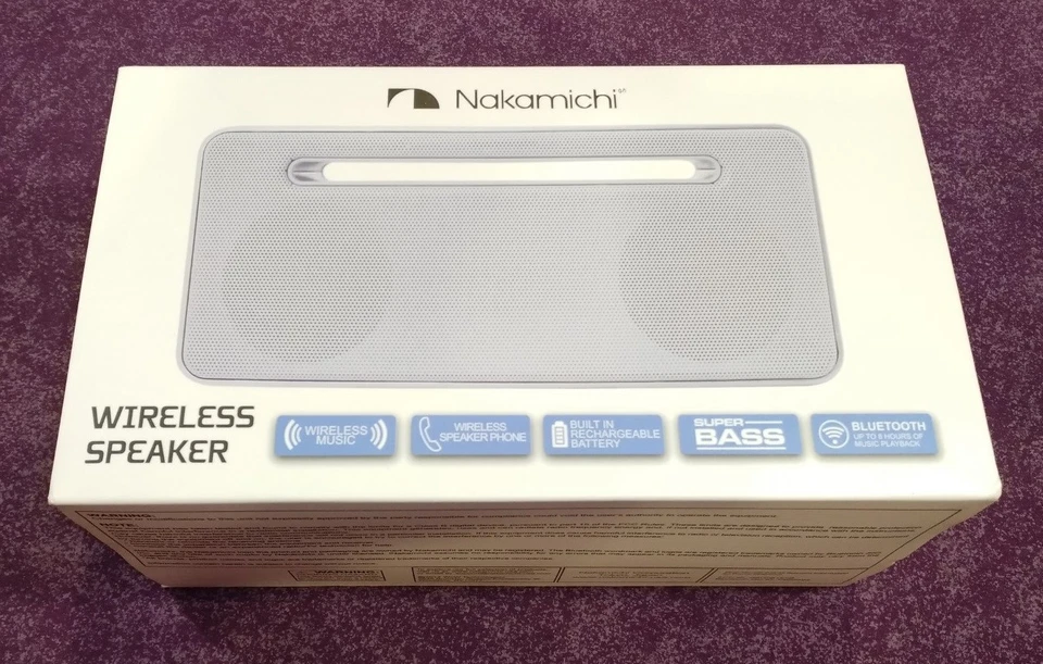 Altavoz Bluetooth Inalámbrico Nakamichi Plateado BTSP80 NUEVO en CAJA Foto 2 de 4