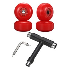 4pcs 52mm 95A Skateboard Wheels Street Wheel with Red Bearing Skate Tool Red