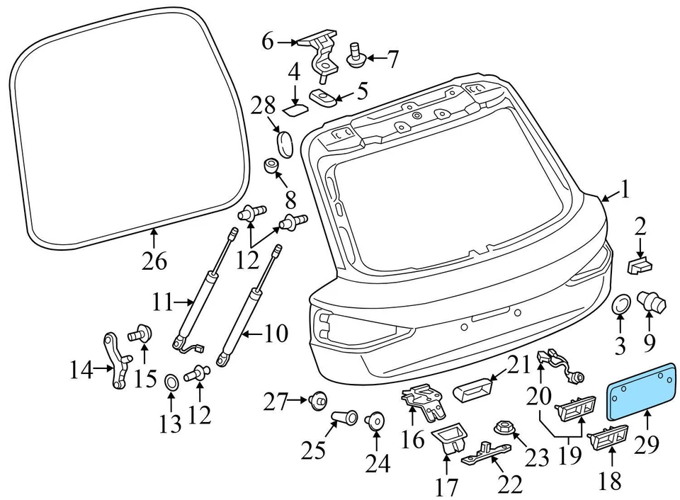 2015-2018 AUDI Q3 QUATTRO - REAR License Plate Mount Bracket 8U0827113B - Image 3 of 4