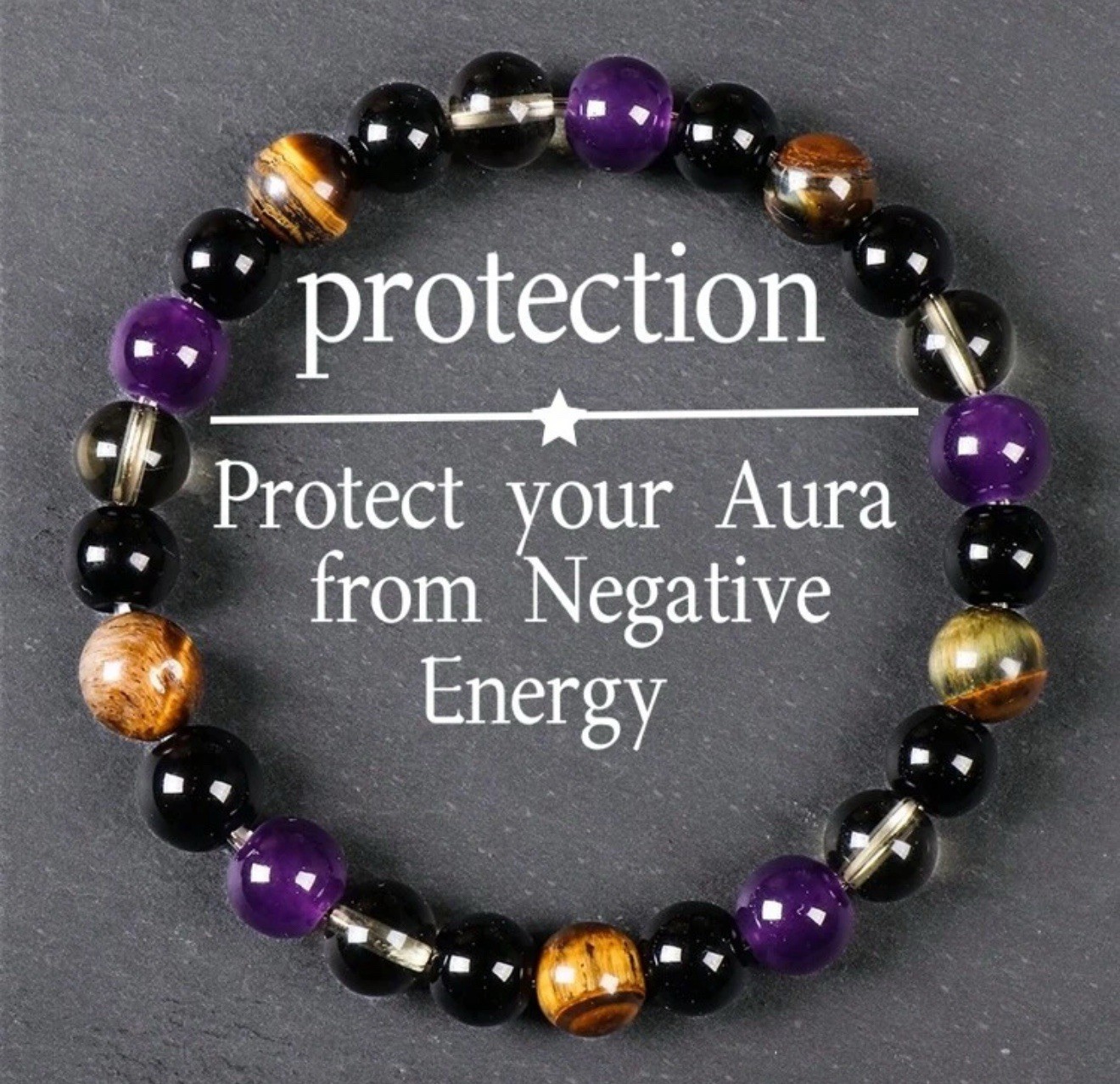 Bracelet améthyste et œil de tigre pour retrouver le calme spirituel au bureau