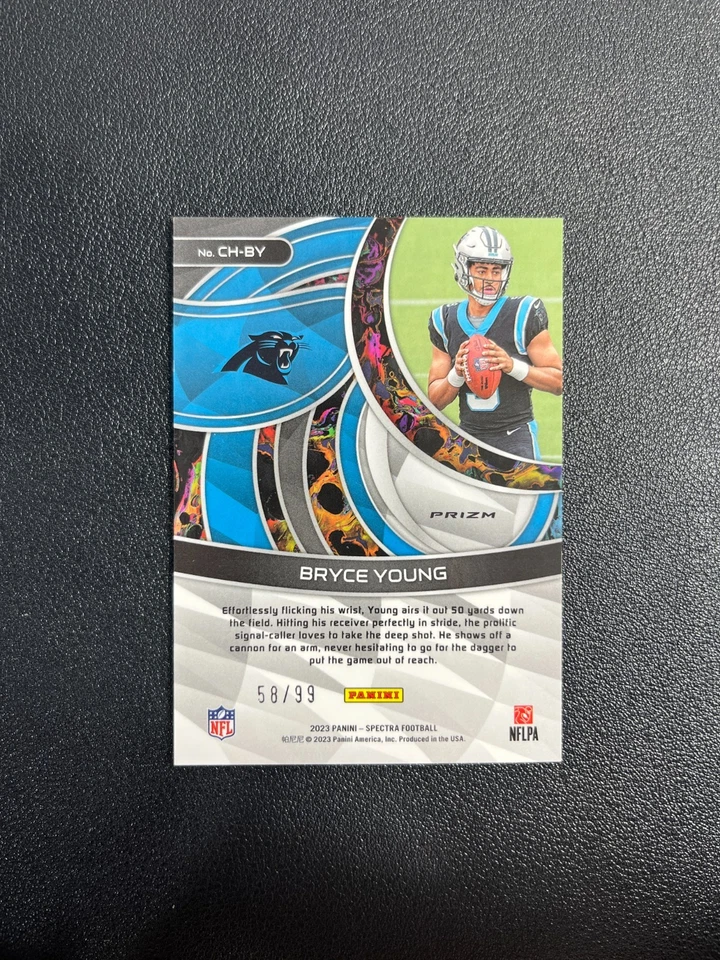 2023 Panini Spectra Football #CH-BY Bryce Young Rc Rookie Chromatic Silver BJHT - Image 2 of 4