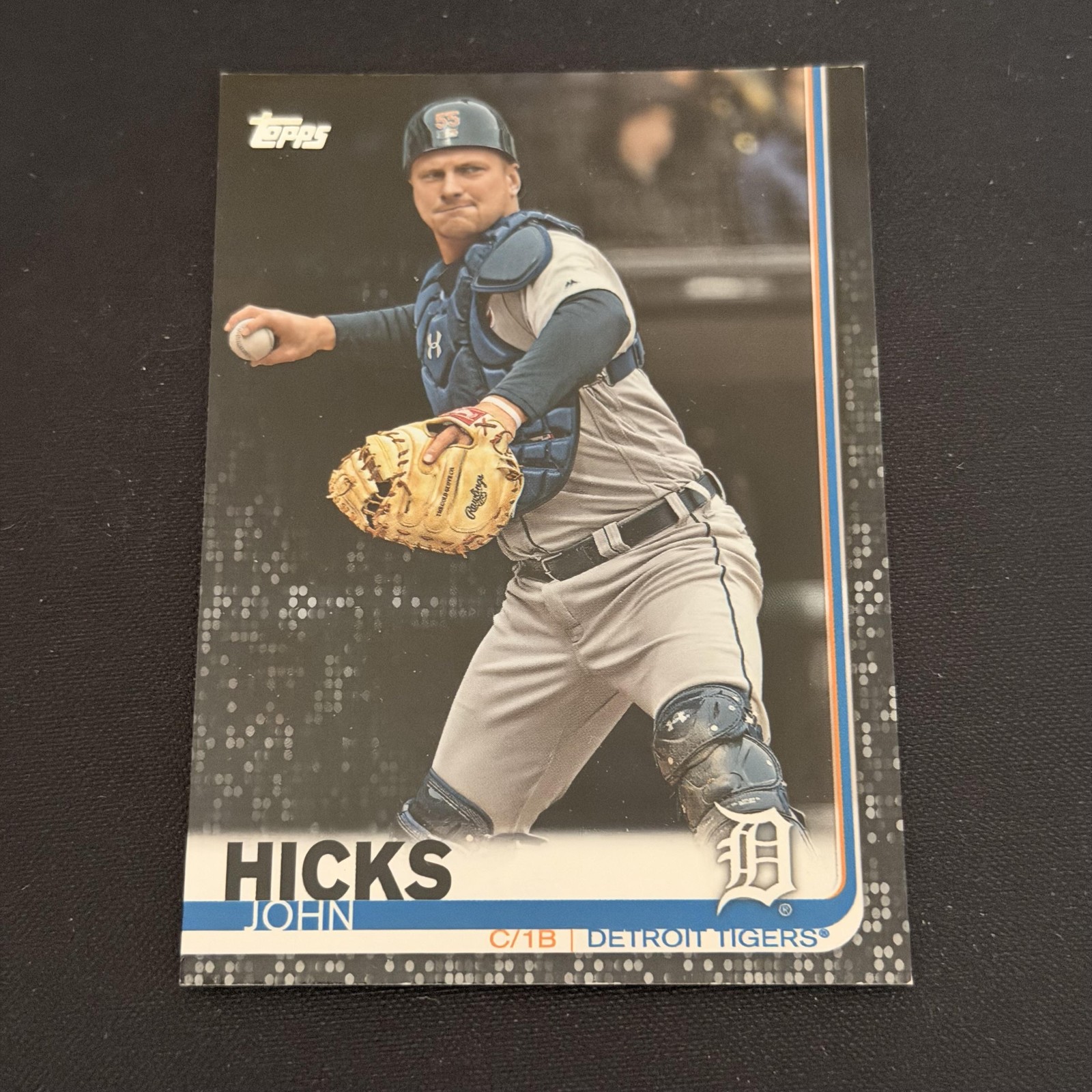 2019 Topps #593 John Hicks Black Parallel #/67 Tigers