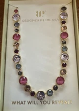 NEW BOMB PARTY NK79998 HOLIDAY JEWEL CANDY NECKLACE JEWEL FROSTING BLACK CHERRY