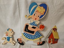 Mother Goose Pin-Ups VTG 1950s Dolly Toy Co Mary Had A Little Lamb Nursery Decor