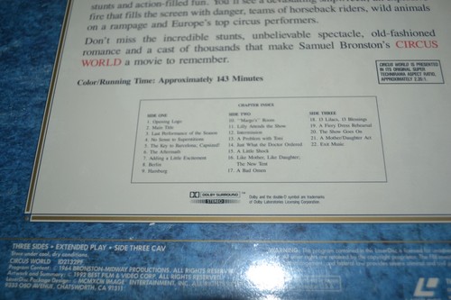 SEALED NEW CIRCUS WORLD JOHN WAYNE RITA HAYWORTH 3 SIDES LD LASERDISC MOVIE - Picture 6 of 6
