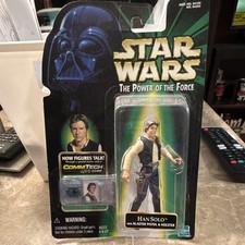 Hasbro Star Wars Power of the Force Han Solo CommTech Chip w Blaster 1999