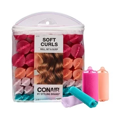 Conair Foam Hair Rollers - 48 Count, Assorted Colors - Heatless Curls, Overnight