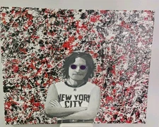Jackson Pollock Style Abstract Painting 16" x 20", Unframed Canvas. John Lennon 