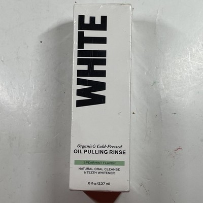 Spearmint White Oil Pulling Rinse Organic & Cold-Pressed Oral Cleanse 8 oz.