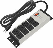 Heavy Duty Power Strip Surge Protector 20 AMP, 8 Outlets 12 Gauge Industrial Sho