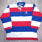 Barbarian Rugby Shirt Mens Large Blue Red White Bears Hockey Striped NWT