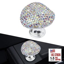 Bling Car Push Start Button Cover, Heart Shape One-Touch Start Button with AB