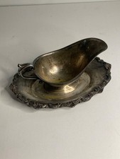 Vintage Silver Plated Gravy Boat with Attached Underplate — listing 3