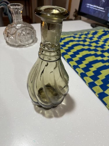 Blenko Glass Optic Swirl Decanter