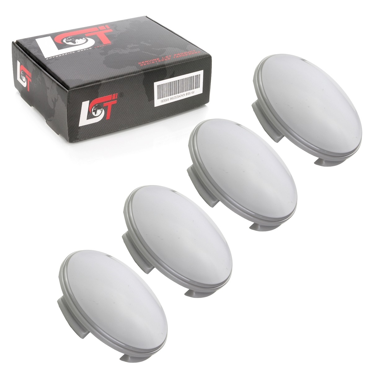 4x Wheel Center Cap Grey Curved ø 60mm for AUDI Q2 Q3 Q5 Q7