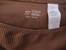 Aerie Ribbed High Waisted Cheeky Bikini Bottom Solid Brown Women s M