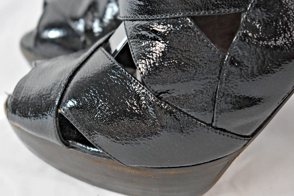 Zapatos Marni de charol negro punta abierta talla 38.8 / 8.5 B a la venta ns Foto 3 de 4