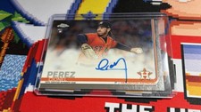 Cionel Perez RC 2019 Topps Chrome On-Card Rookie Auto RA-CP Houston Astros. rookie card picture