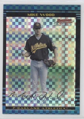 2002 Bowman Chrome Draft Picks & Prospects X-Fractor Mike Wood Rookie RC 0c2