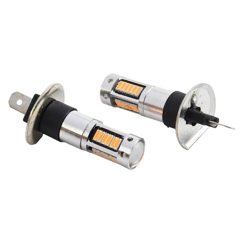 LED Daytime Running Lights with H1 Bulbs Bright Amber Color Temperature - Picture 3 of 10