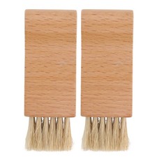 2pcs Wood Shoes Brushes Shoes Cleaning Brushes Tool Khaki Wood Shoes Cleaner