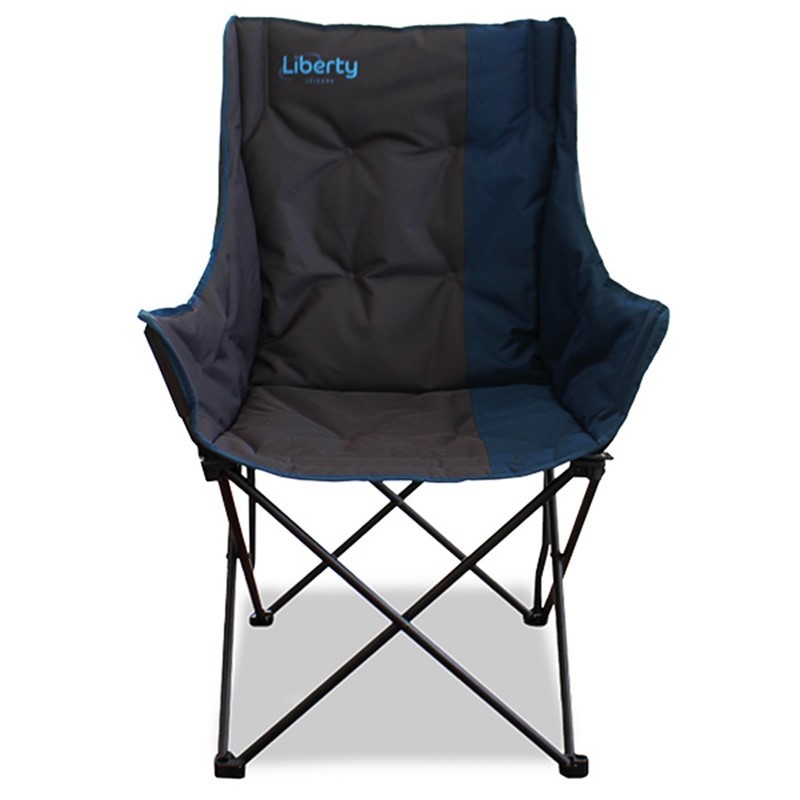 LIBERTY COMFORT CAMPING CHAIR PORTABLE OUTDOOR FESTIVAL PADDED CHAIR BLUE