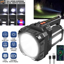 10000000LM Spotlight Rechargeable Flashlight Super Bright Outdoor Handheld Torch