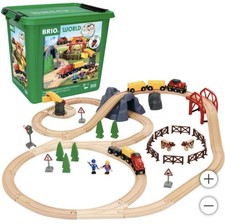 BRIO Large Countryside and Cargo Wooden Track Battery Powered Train Set 63 PCS 
