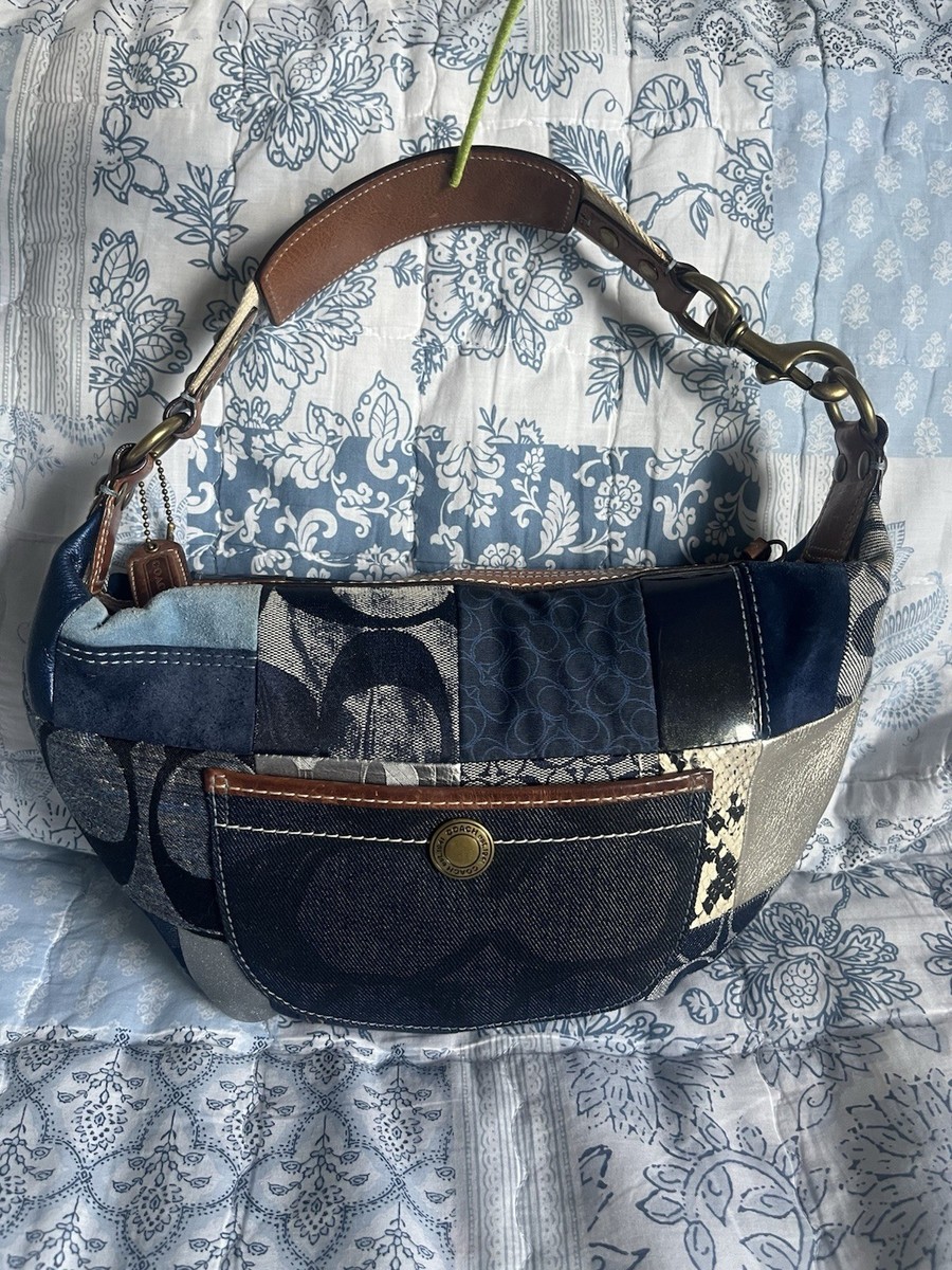 Coach Vintage Denim Patchwork Hobo Handbag 10019 | eBay