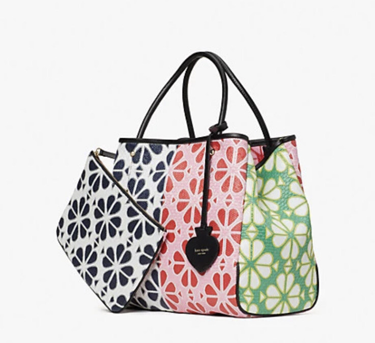 【Kate Spade】everything spade flower raffia medium tote New Kate Spade Spade Flower Raffia Everything Medium Tote
