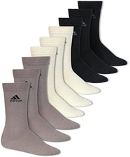 3, 6, 9 paia di calze sportive da donna Adidas tempo libero nere, grigie, avorio taglia 39-42