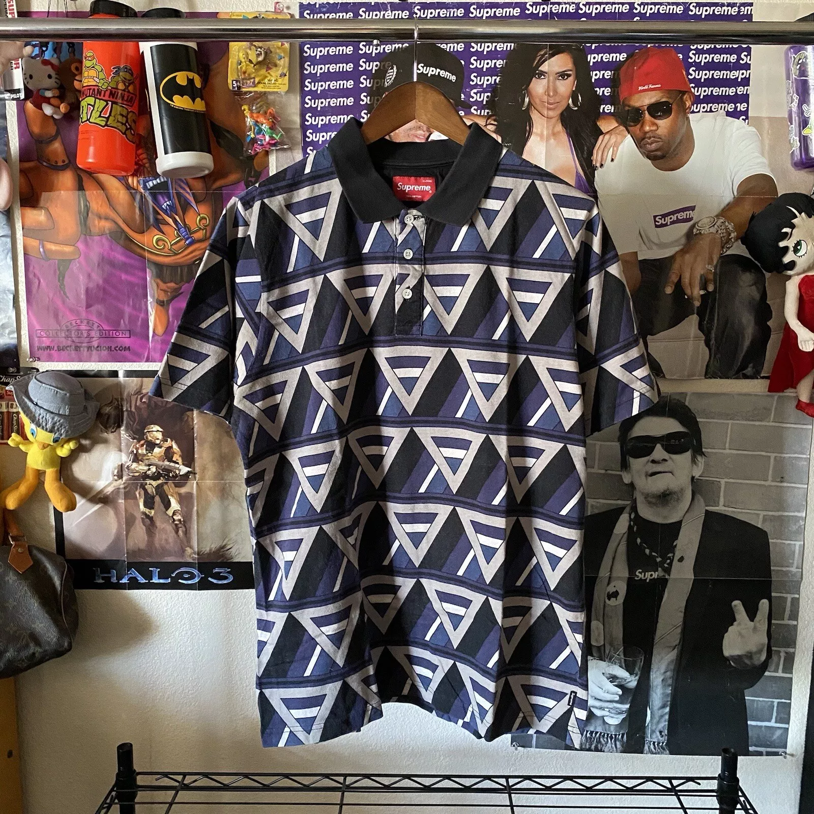 Polo géométrique vintage Supreme noir 2008