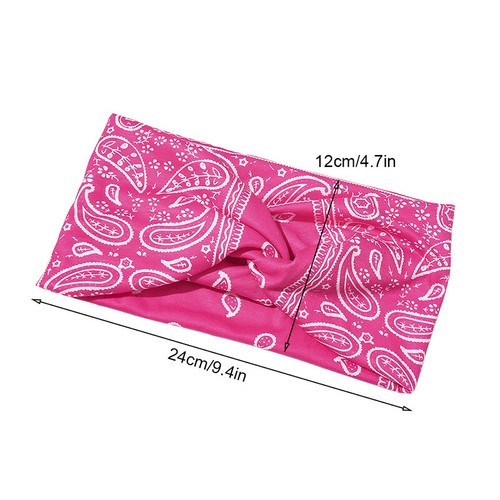 Women's Bandana Print Headband Paisley Twisted Hair Wrap Twisted Stretchable - Picture 2 of 57