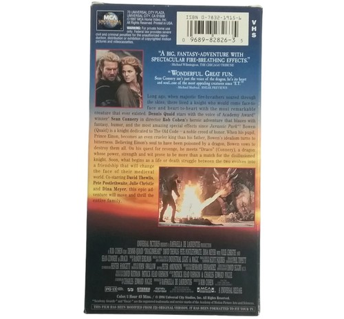 DragonHeart VHS 1997 Sean Connery - Picture 3 of 3