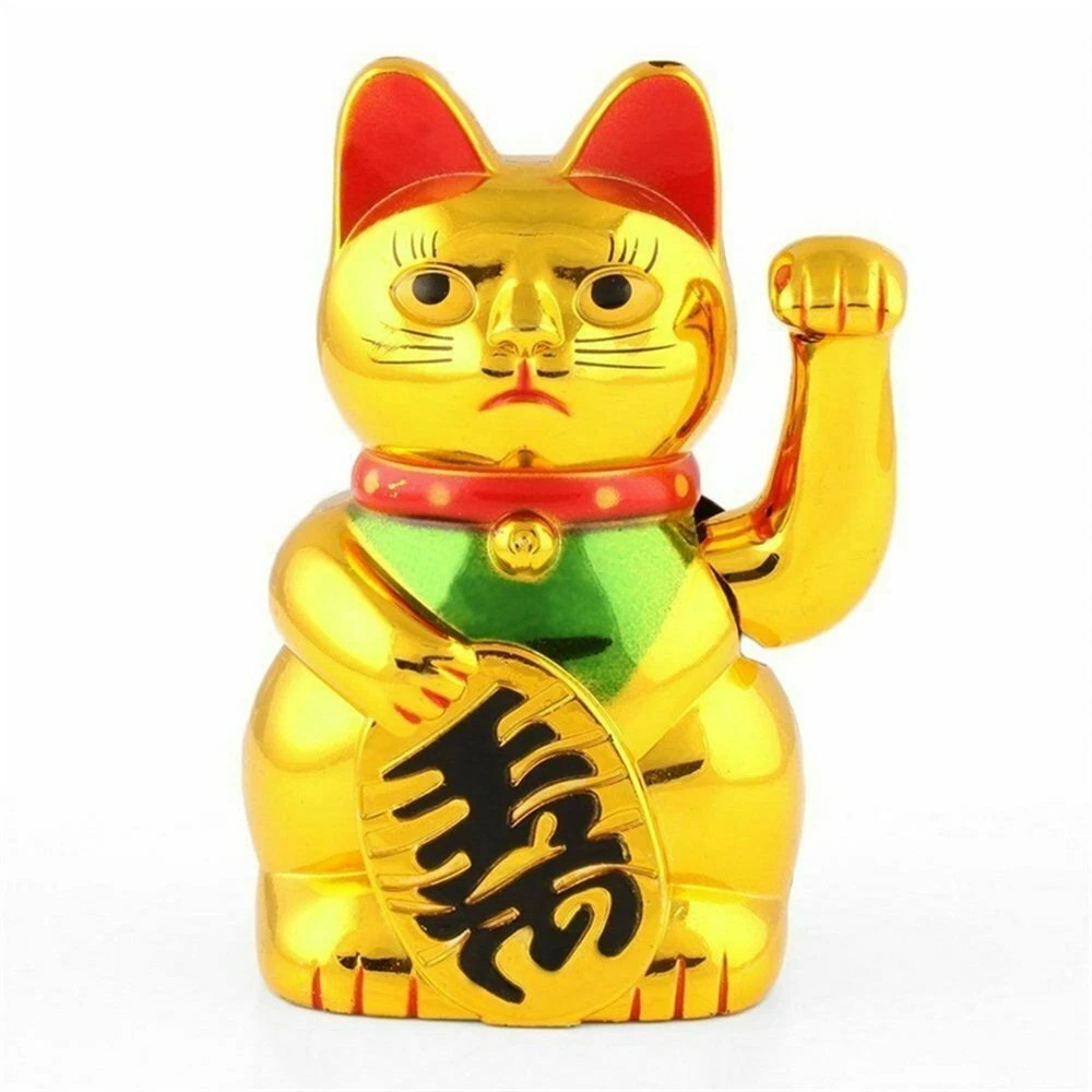 Wealth Fortune Symbol Waving Cat with Moving Arm Feng Shui Maneki