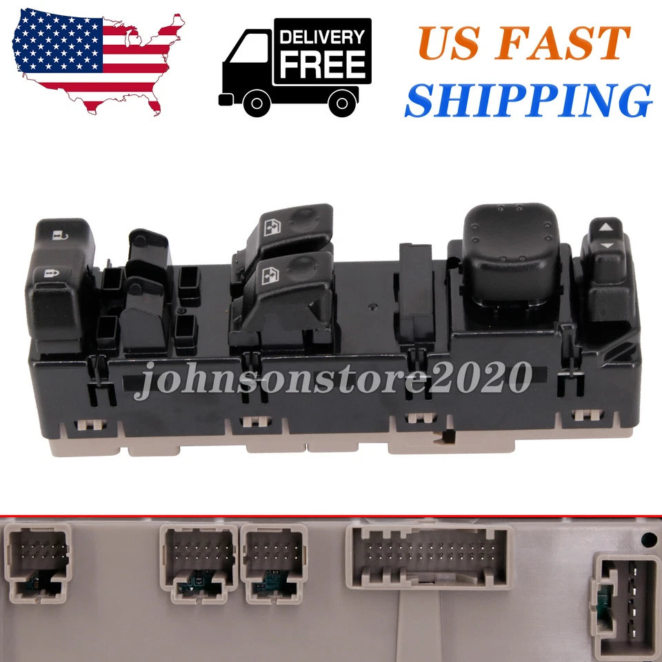 15883318 Power Window Switch Driver Left Side Black for Chevy GMC 2003-2007 Foto 2 de 4