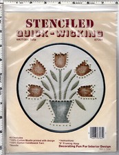 "Tulip" Wang's Int. Stenciled Quick Wicking Candlewicking Kit  WKIT084 NOS