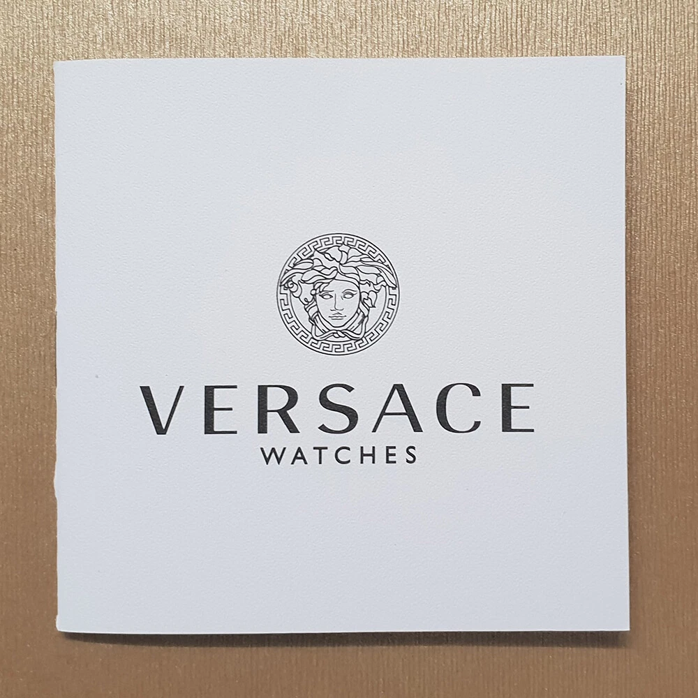 Versace VE2O00822 logo Halo viola arancione oro giallo pelle acciaio inox orologio da donna NUOVO