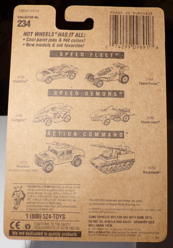 1991 Hot Wheels Blue Card #234 NISSAN CUSTOM "Z" Purple w/Gold UH Spoke-Variant - Picture 2 of 2